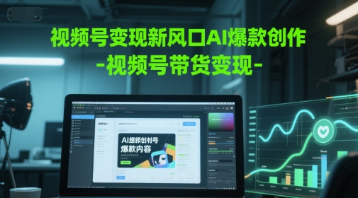 视频号变现新风口AI爆款创作-视频号带货变现,速发云资源网