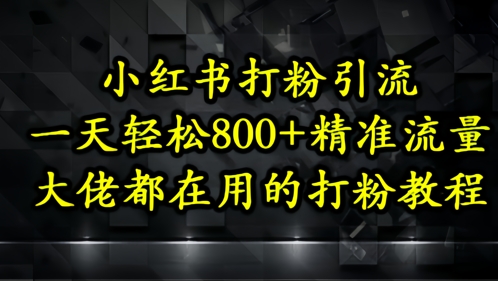 小红书打粉引流，一天轻松500+精准流量，大佬都在用的打粉教程,速发云资源网