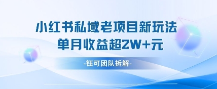 小红书私域项目新玩法，单月变现过W+,速发云资源网
