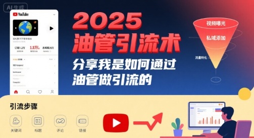 2025油管引流术，分享我是如何通过油管做引流的,速发云资源网
