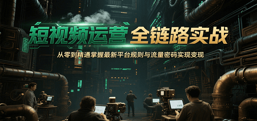 短视频运营全链路实战，从零到精通掌握最新平台规则与流量密码实现变现,速发云资源网