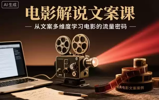 电影解说文案课，从文案多维度学习电影的流量密码,速发云资源网
