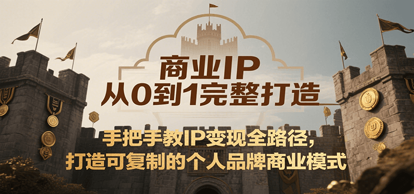 商业IP从0到1完整打造，手把手教IP变现全路径，打造可复制的个人品牌商业模式,速发云资源网