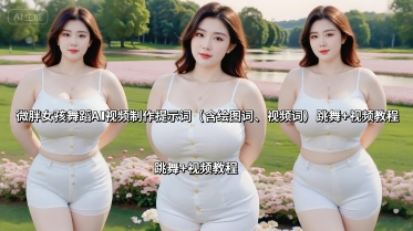 微胖女孩舞蹈AI视频制作提示词(含绘图词、视频词) 跳舞+视频教程,速发云资源网