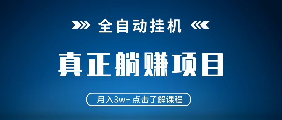 全自动挂机项目 月入3w+ 真正躺平项目 不吃电脑配置 当天见收益,速发云资源网