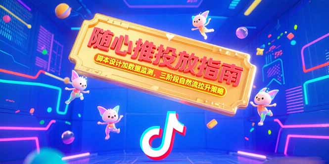 随心推投放指南，脚本设计加数据监测，三阶段自然流拉升策略,速发云资源网