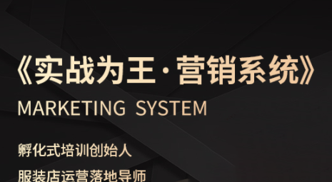 老杨·服装老板必修课《实战为王-营销系统》实现业绩被动式增长,速发云资源网