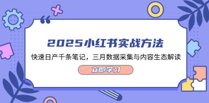 （14347期）2025小红书实战方法，快速日产千条笔记，三月数据采集与内容生态解读,速发云资源网