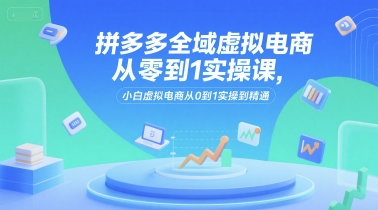 拼多多全域虚拟电商从零到1实操课，小白虚拟电商从0到1实操到精通,速发云资源网
