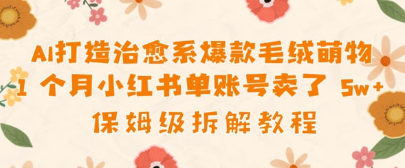 AI打造治愈系爆款毛绒萌物1个月卖了几w，保姆级项目拆解,速发云资源网