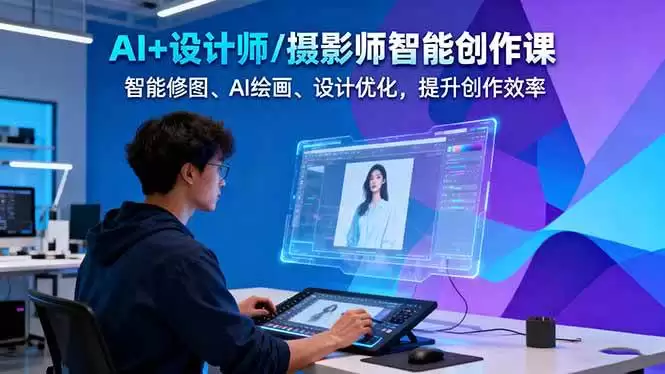 AI+设计师/摄影师智能创作课：智能修图、AI绘画、设计优化，提升创作效率,速发云资源网