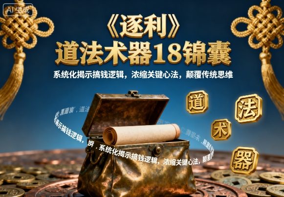 《逐利》道法术器18锦囊，系统化揭示搞钱逻辑，浓缩关键心法，颠覆传统思维,速发云资源网