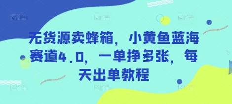 无货源卖蜂箱，小黄鱼蓝海赛道4.0，一单挣多张，每天出单教程,速发云资源网