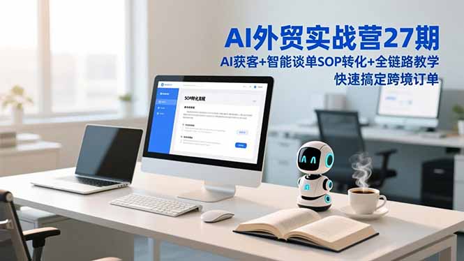 AI外贸实战营27期，AI获客+智能谈单+SOP转化+全链路教学，快速搞定跨境订单,速发云资源网
