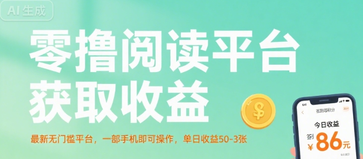 零撸阅读平台获取收益，最新无门槛平台，一部手机即可操作，单日收益50-3张【揭秘】,速发云资源网