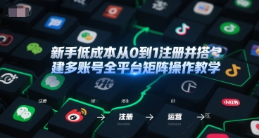 新手低成本从0到1注册并搭建多账号全平台矩阵操作教学，手机号-邮箱-IP-工具,速发云资源网