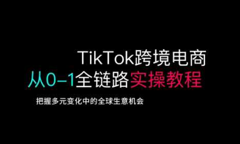 TikTok跨境电商从0-1全链路全方位实操教程，把握多元变化中的全球生意机会,速发云资源网