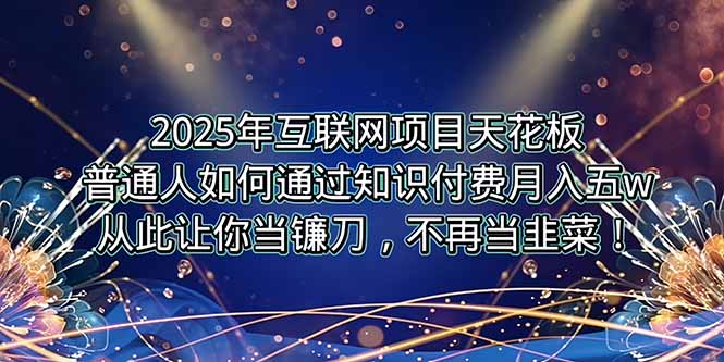 2025年互联网项目天花板，普通人如何通过卖项目实现逆风翻盘，月入5W＋！,速发云资源网