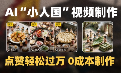 爆款1000W+播放微缩景观迷你小人国AI视频0成本制作全流程教学,速发云资源网