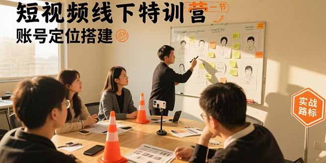短视频线下特训营：账号定位搭建/口播号拍摄剪辑/直播间流量入口/变现实战,速发云资源网