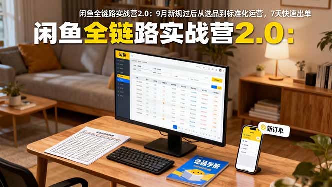 闲鱼全链路实战营2.0：9月新规过后从选品到标准化运营，7天快速出单,速发云资源网