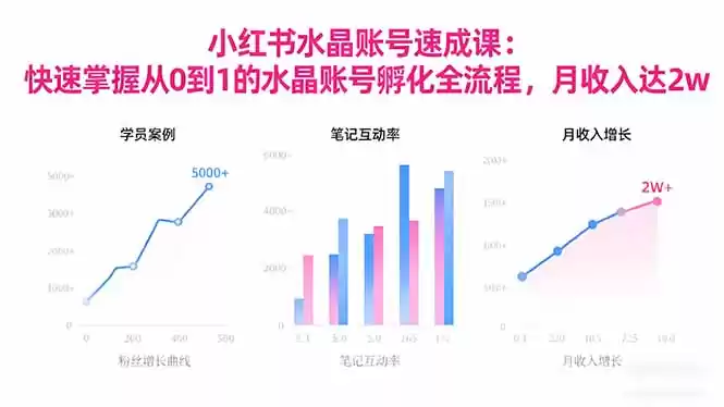 2025小红书水晶账号速成课：快速掌握从0-1水晶账号孵化全流程，月收入达2w,速发云资源网