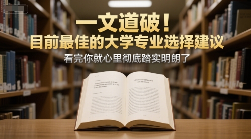付费文章：一文道破！目前最佳的大学专业选择建议，看完你就心里彻底踏实明朗了,速发云资源网