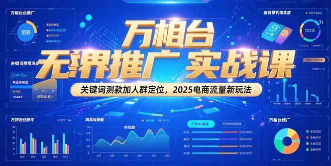 万相台无界推广实战课，关键词测款加人群定位，2025电商流量新玩法,速发云资源网