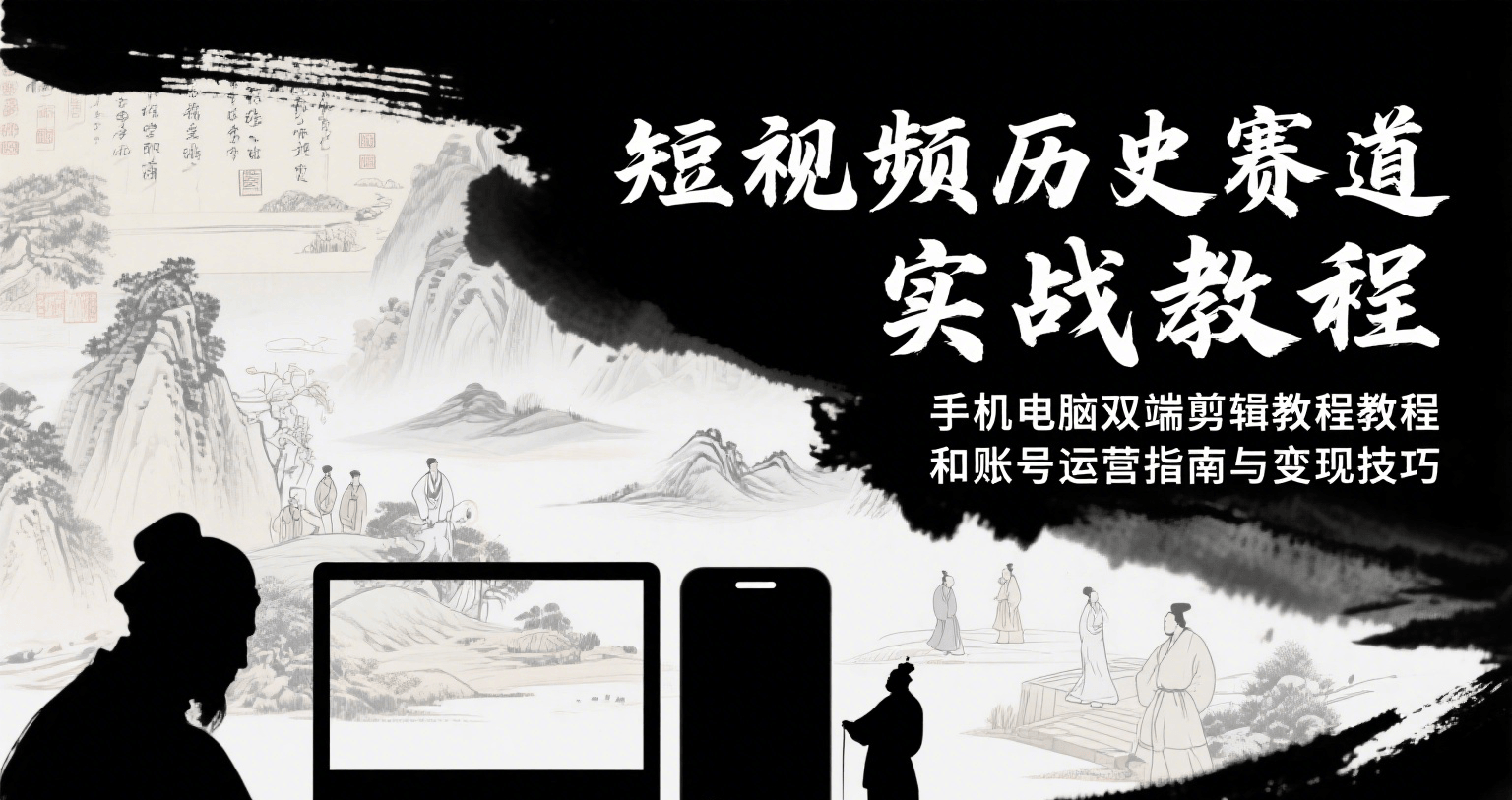 短视频历史赛道实战教程，手机电脑双端剪辑教程和账号运营指南与变现技巧,速发云资源网