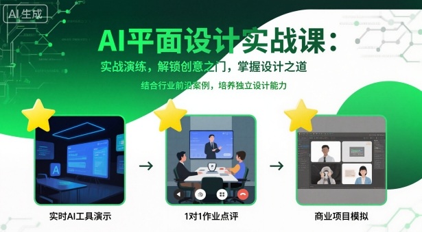 AI平面设计实战课，实战演练，解锁创意之门，掌握设计之道,速发云资源网
