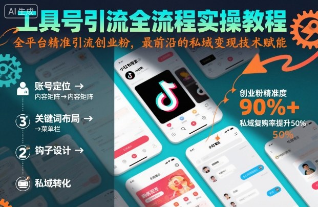 工具号引流全流程保姆级实操教程，全平台精准引流创业粉，最前沿的私域变现技术赋能,速发云资源网