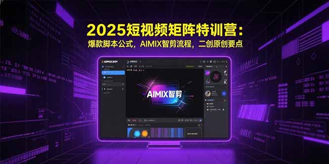 2025短视频矩阵特训营：爆款脚本公式，AIMIX智剪流程，二创原创要点,速发云资源网