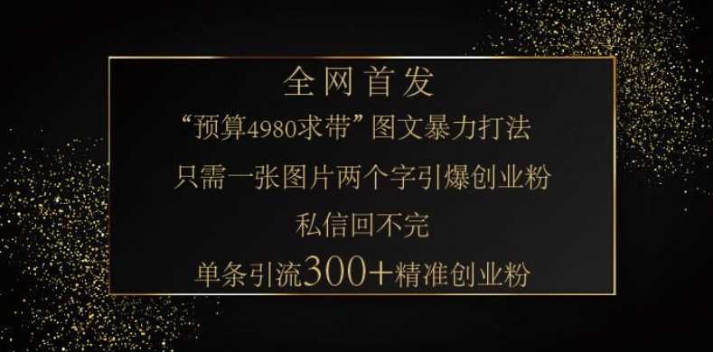 小红书神奇图片引流法，只需一张图，就能单条笔记凭借此方法，轻松引流 300 + 精准创业粉,速发云资源网