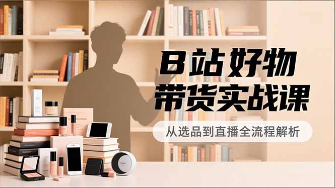 B站好物带货实战课，账号定位、选品拍摄、运营变现，全流程教学，实现UP主月入过万,速发云资源网