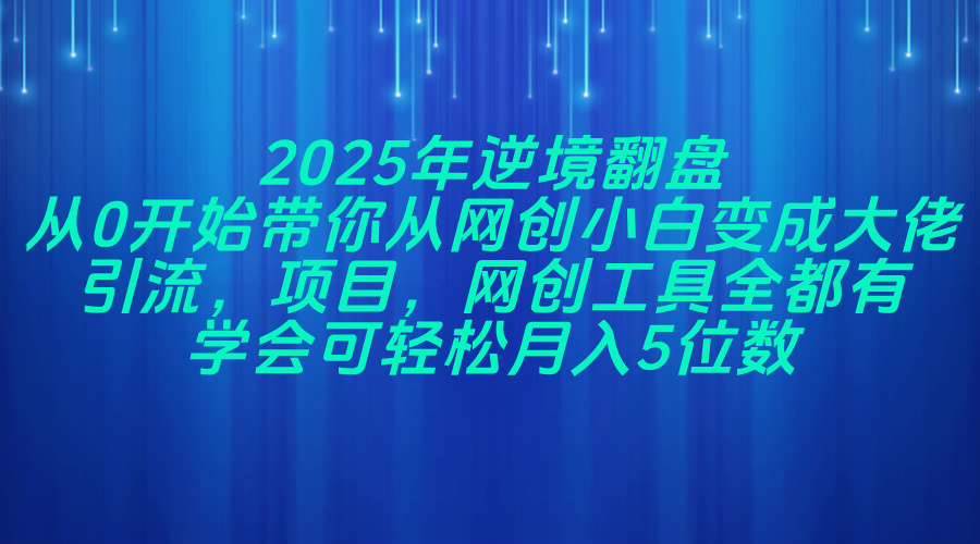 （14473期）2025年逆境翻盘，从0开始带你从网创小白变成大佬，引流，项目，网创工…,速发云资源网