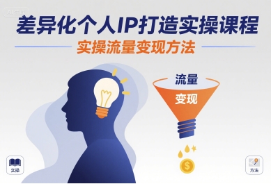 差异化个人IP打造实操课程，实操流量变现方法,速发云资源网