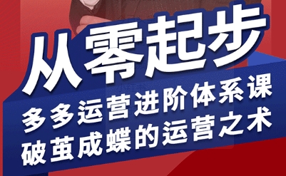 拼多多运营进阶系统课，从零起步，多多运营进阶体系课，破茧成蝶的运营之术,速发云资源网