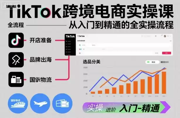 TikTok跨境电商实操课，从入门到精通的全实操流程,速发云资源网