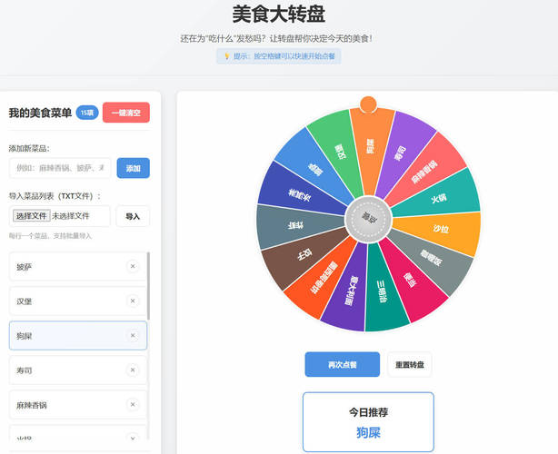 美食大转盘 点餐助手HTML源码,速发云资源网