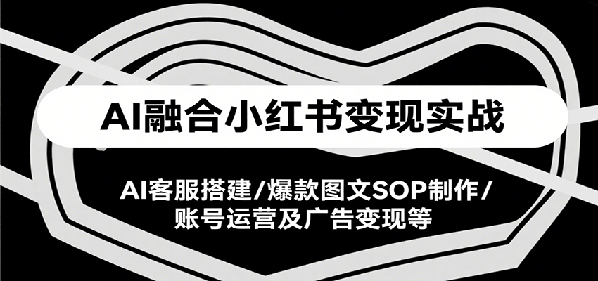 AI融合小红书变现实战课，AI客服搭建/爆款图文SOP制作/账号运营及广告变现等,速发云资源网
