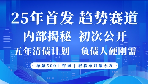 2025年首次公开，真正的事业型赛道，客咨不断，单月轻松破W,速发云资源网