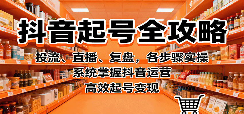 抖音起号全攻略，投流、直播、复盘，各步骤实操，系统掌握抖音运营，高效起号变现,速发云资源网