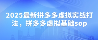 2025最新拼多多虚拟实战打法，拼多多虚拟基础sop,速发云资源网