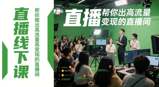 直播线下课，帮你做出高流量高变现的直播间,速发云资源网