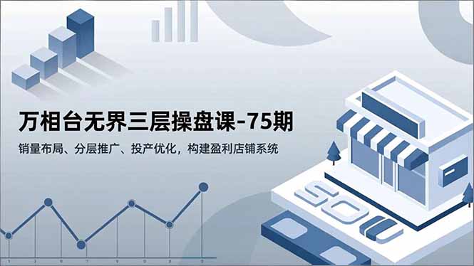 万相台无界三层操盘课-75期，销量布局、分层推广、投产优化，构建盈利店铺系统,速发云资源网