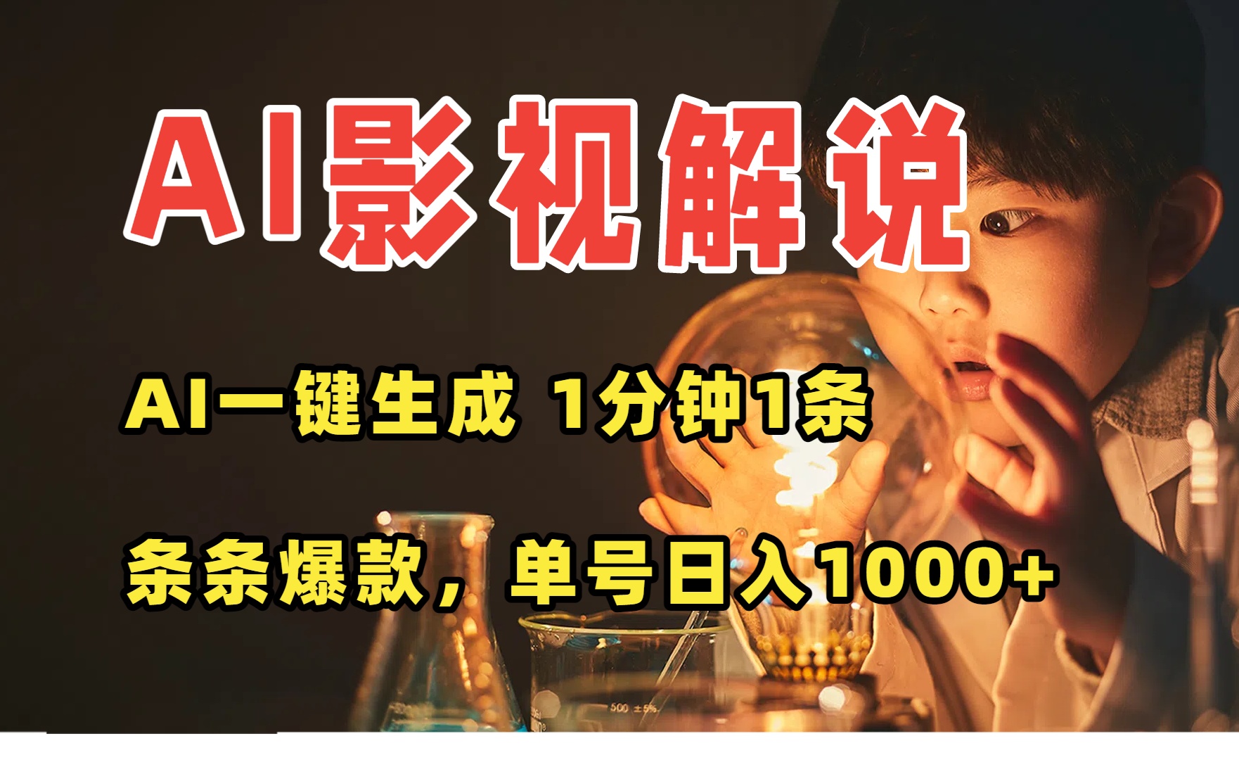 AI一键生成影视解说视频，无需剪辑1分钟1条，条条爆款，多平台变现日入…,速发云资源网