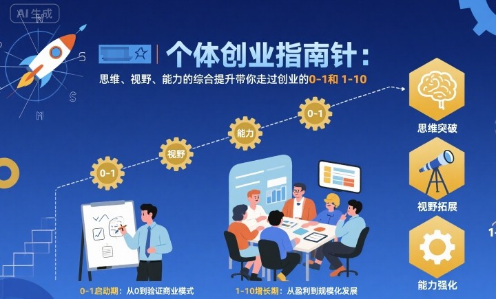 个体创业指南针，思维、视野、能力的综合提升带你走过创业的0-1和1-10【音频】,速发云资源网