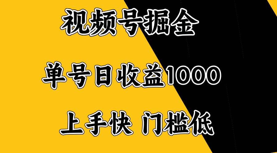 （14183期）视频号掘金，单号日收益1000+，门槛低，容易上手。,速发云资源网
