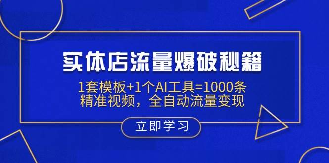 （14131期）实体店流量爆破秘籍：1套模板+1个AI工具=1000条精准视频，全自动流量变现,速发云资源网
