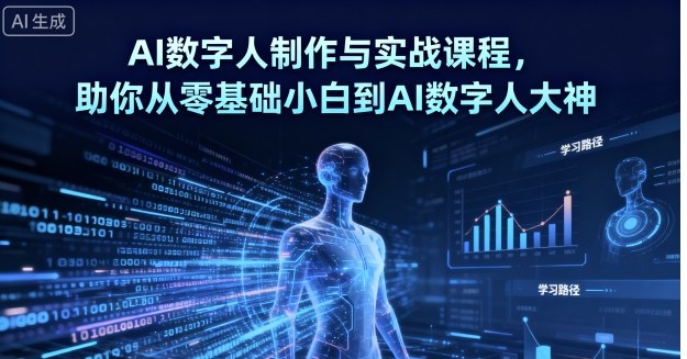 AI数字人制作与实战课程，助你从零基础小白到AI数字人大神,速发云资源网